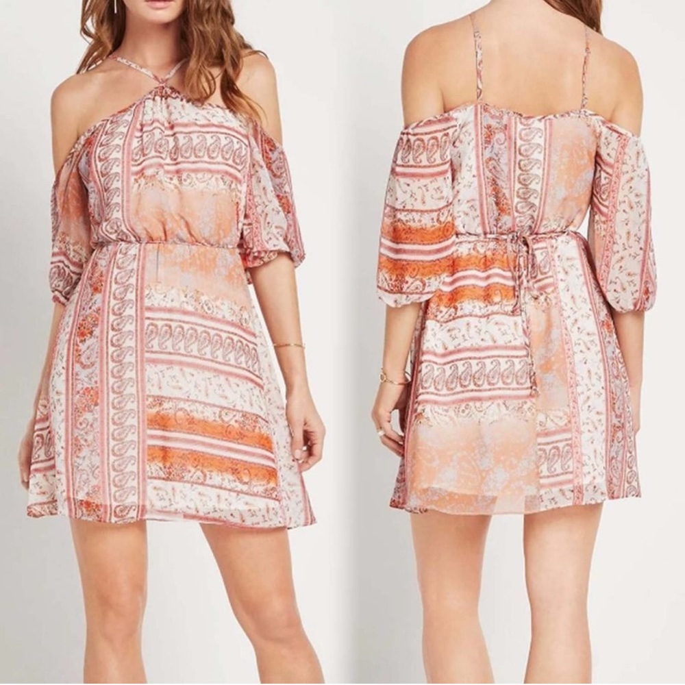 NWT BCBGeneration paisley patchwork‎ off the shou… - image 1